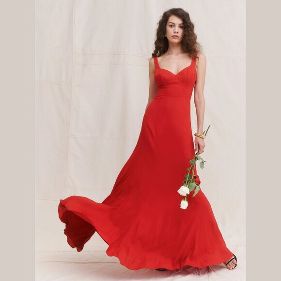 NWT Reformation Lecce Cherry Red Dress Size 2